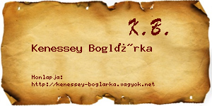 Kenessey Boglárka névjegykártya